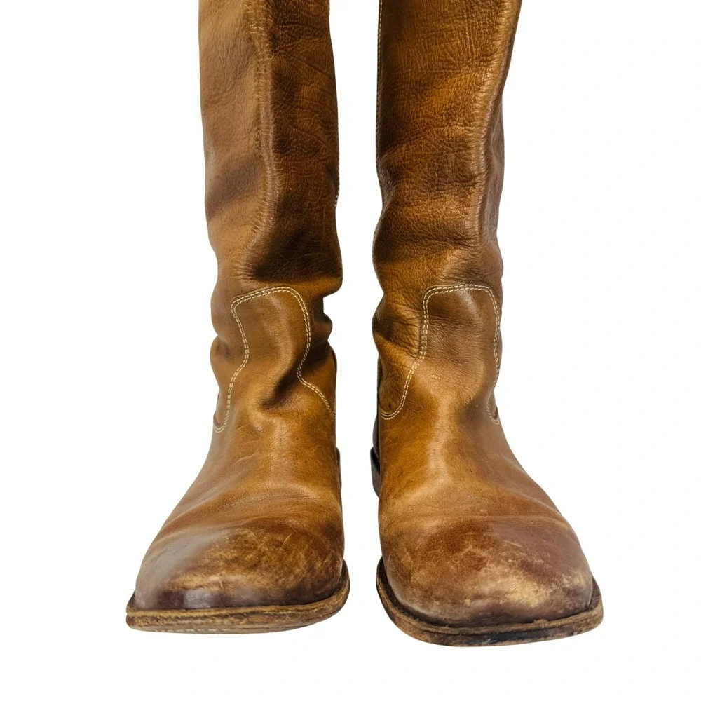 Frye Paige‎ Tall Riding Boots Women's 9.5B Tan Leather Classic Equestrian Chic
